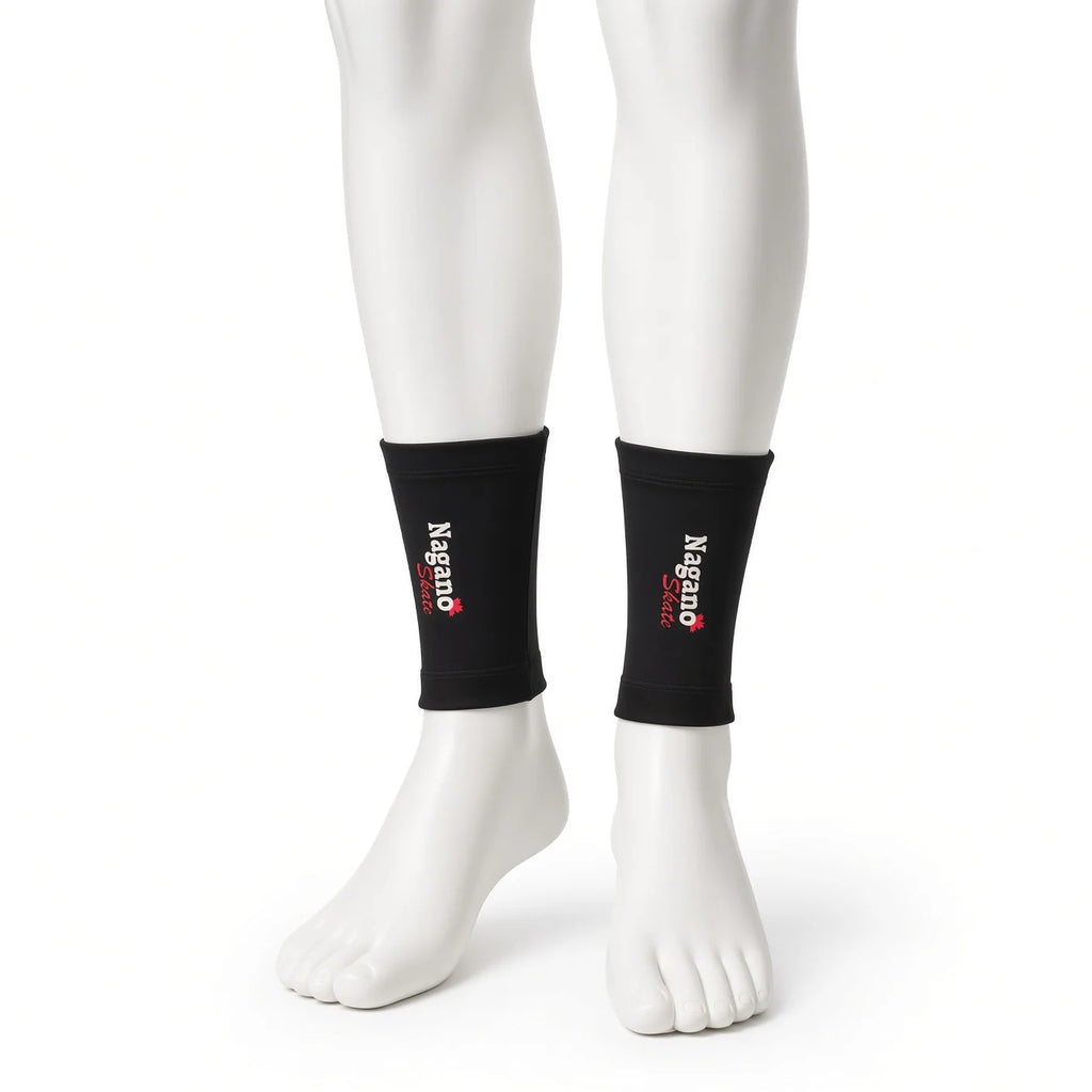 Nagano Skate Imperium double-layer ankle guards, pair on mannequin