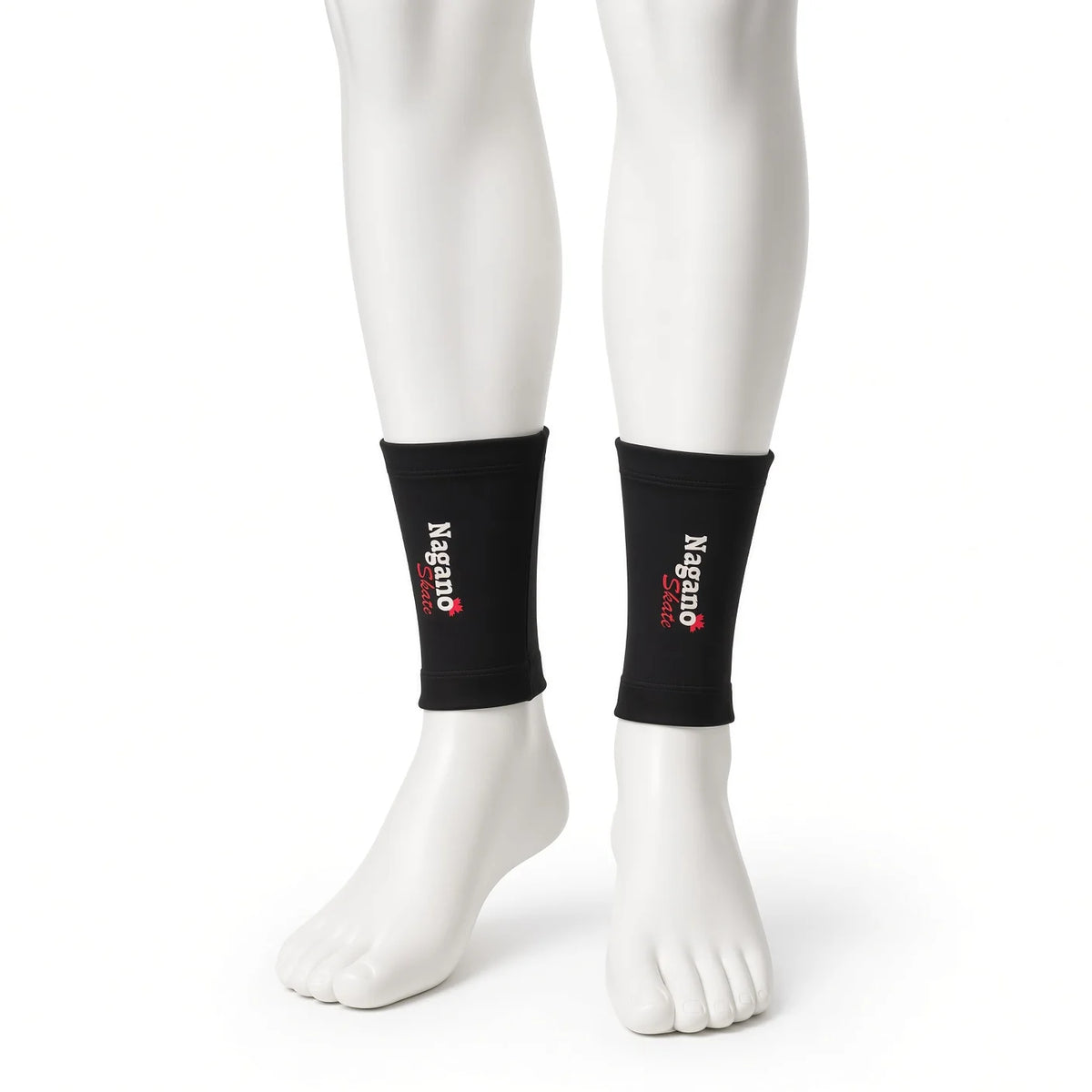 Nagano Skate Imperium double-layer ankle guards, pair on mannequin