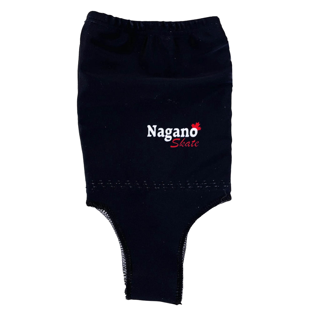 Nagano Skate long track ankle guards, black front view