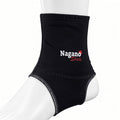 Nagano Skate long track ankle guards, black on mannequin