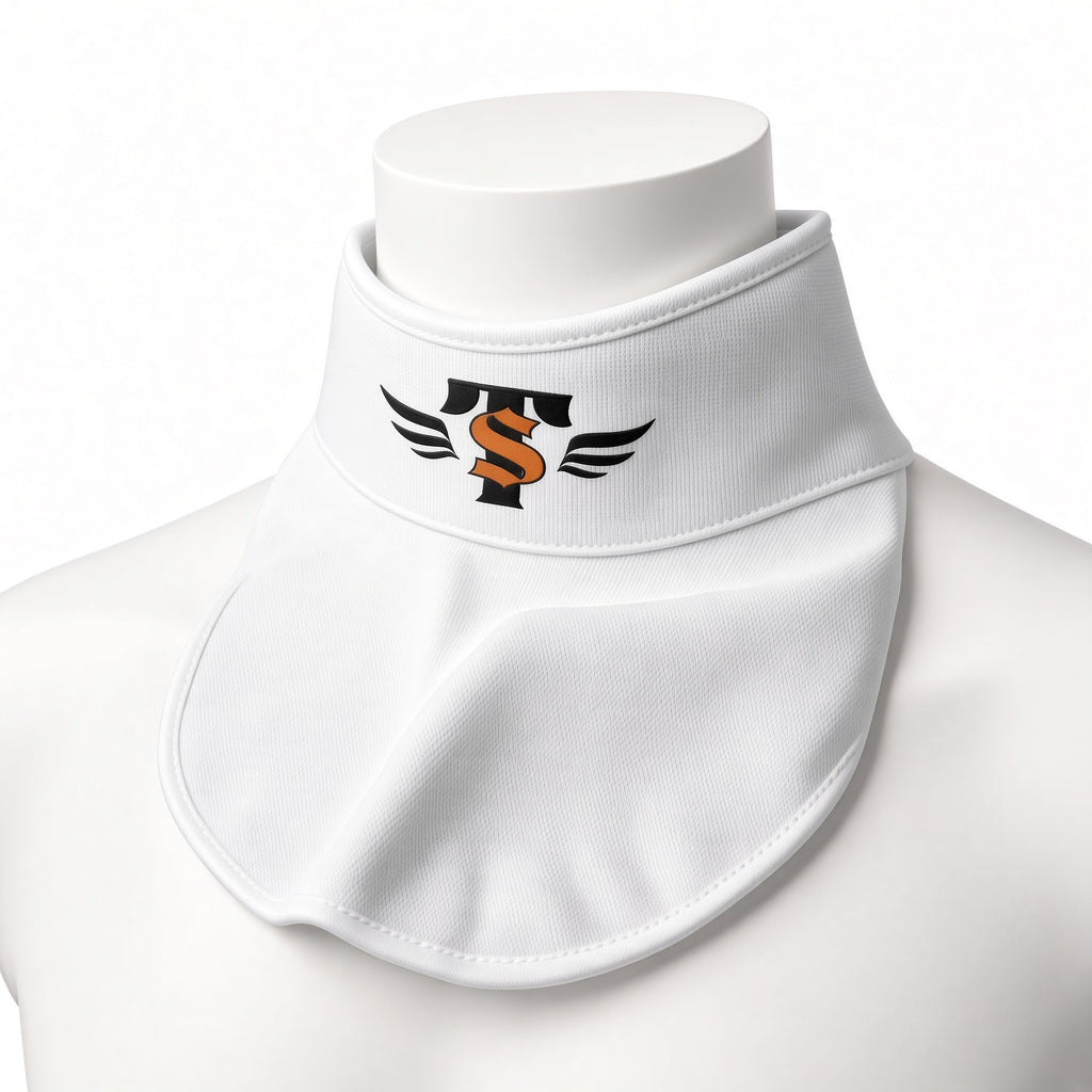 Skate-Tec Dyneema neck protector, white front view