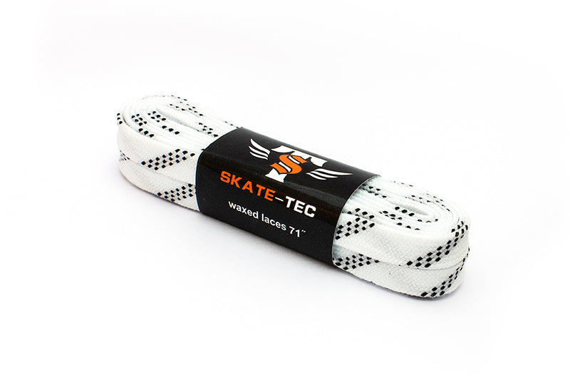 Skate-Tec waxed laces, white 71 inch pair